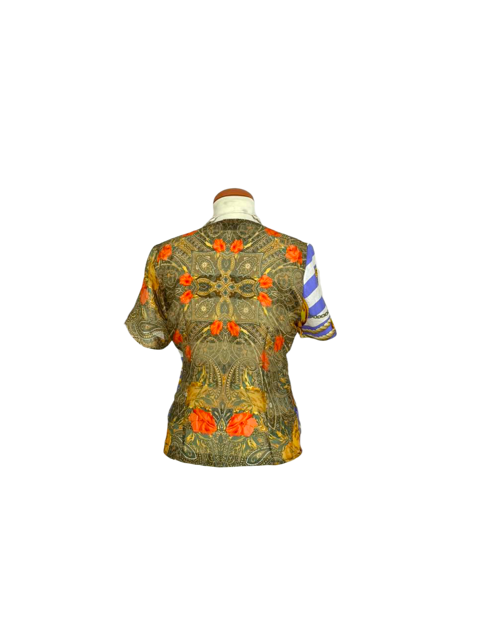 Upcycled silk scarf top( adjustable front)