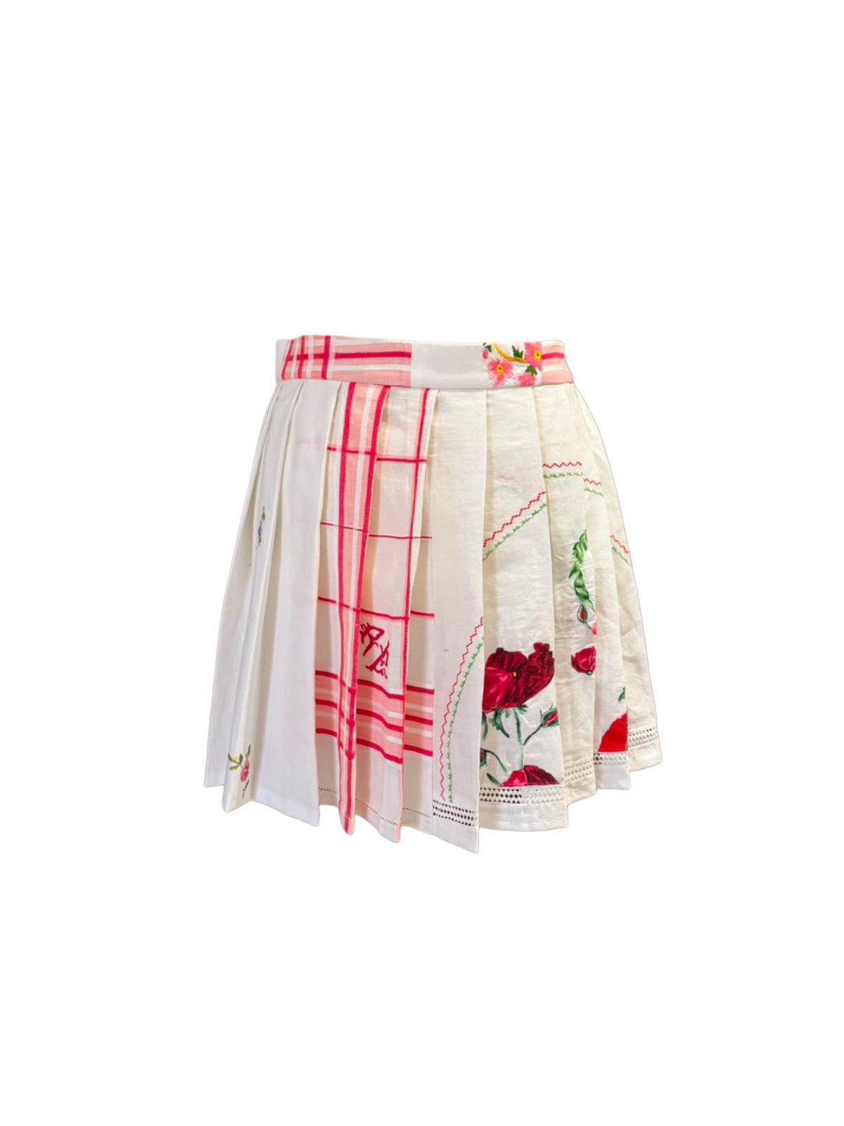 UPCYCLED VINTAGE LINENS MINI SKIRT
