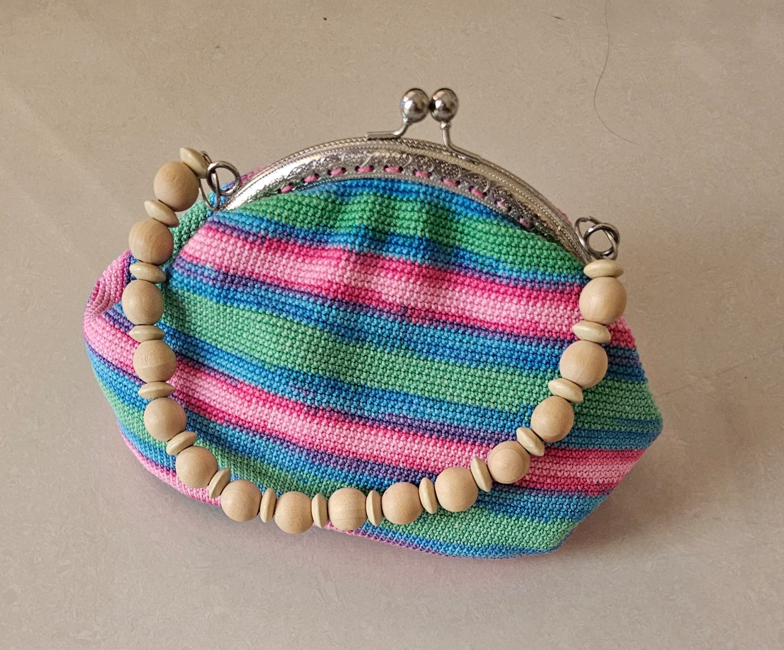 Multi Color crochet hand bag