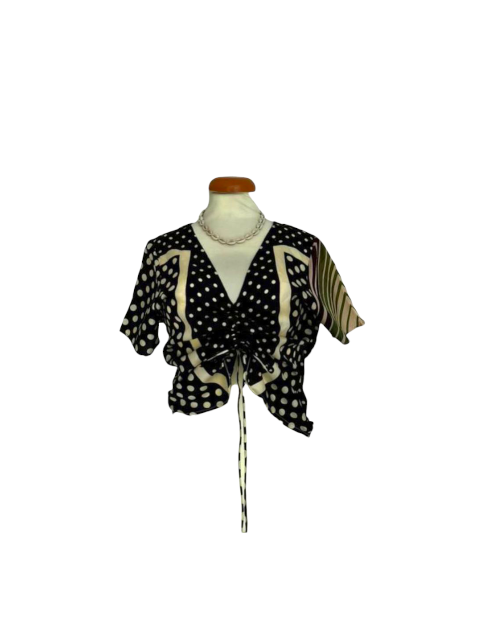 Upcycled silk scarf top( adjustable front)