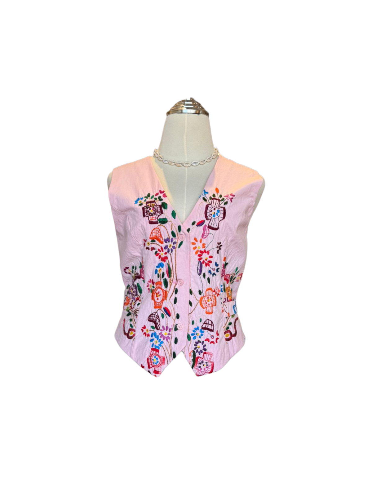 UPCYCLED TUSCANY EMBROIDERY LINEN VEST