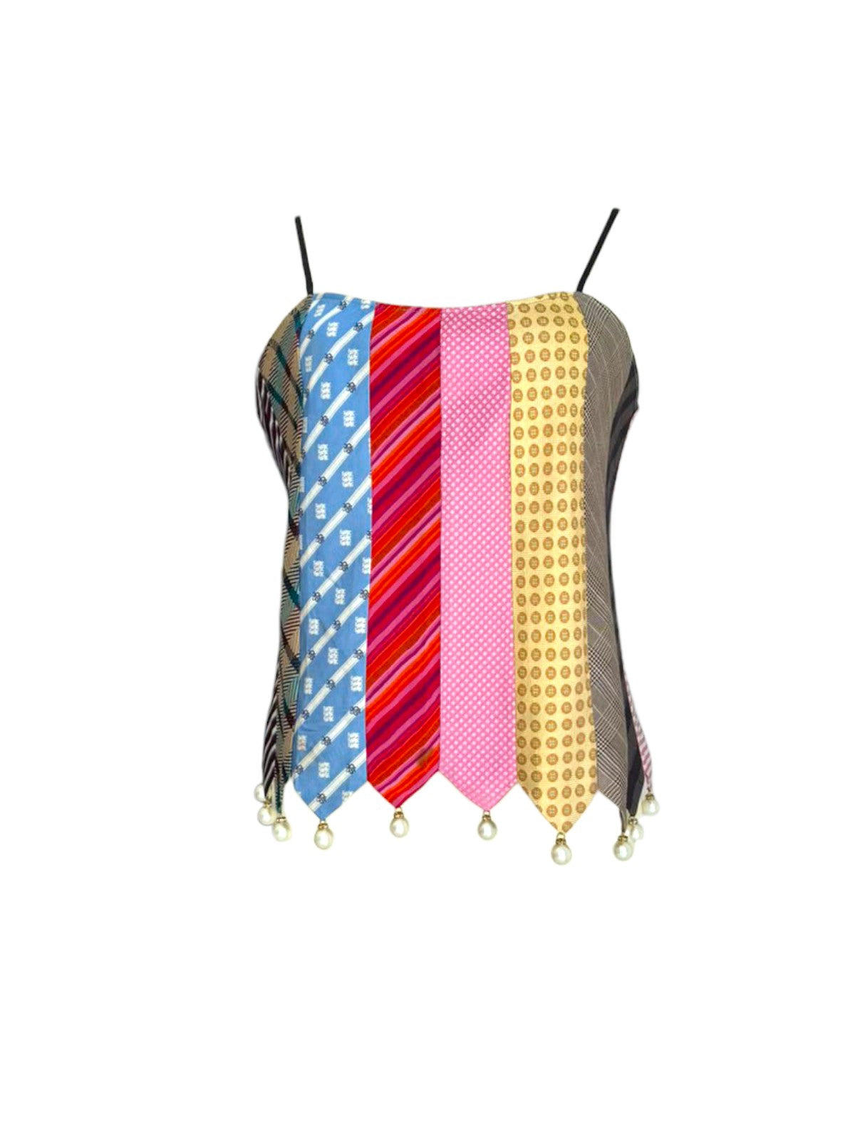 Upcycled vintage ties long skirt
