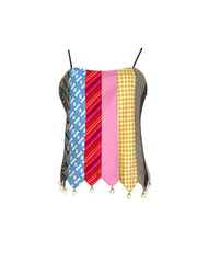 Upcycled vintage ties long skirt