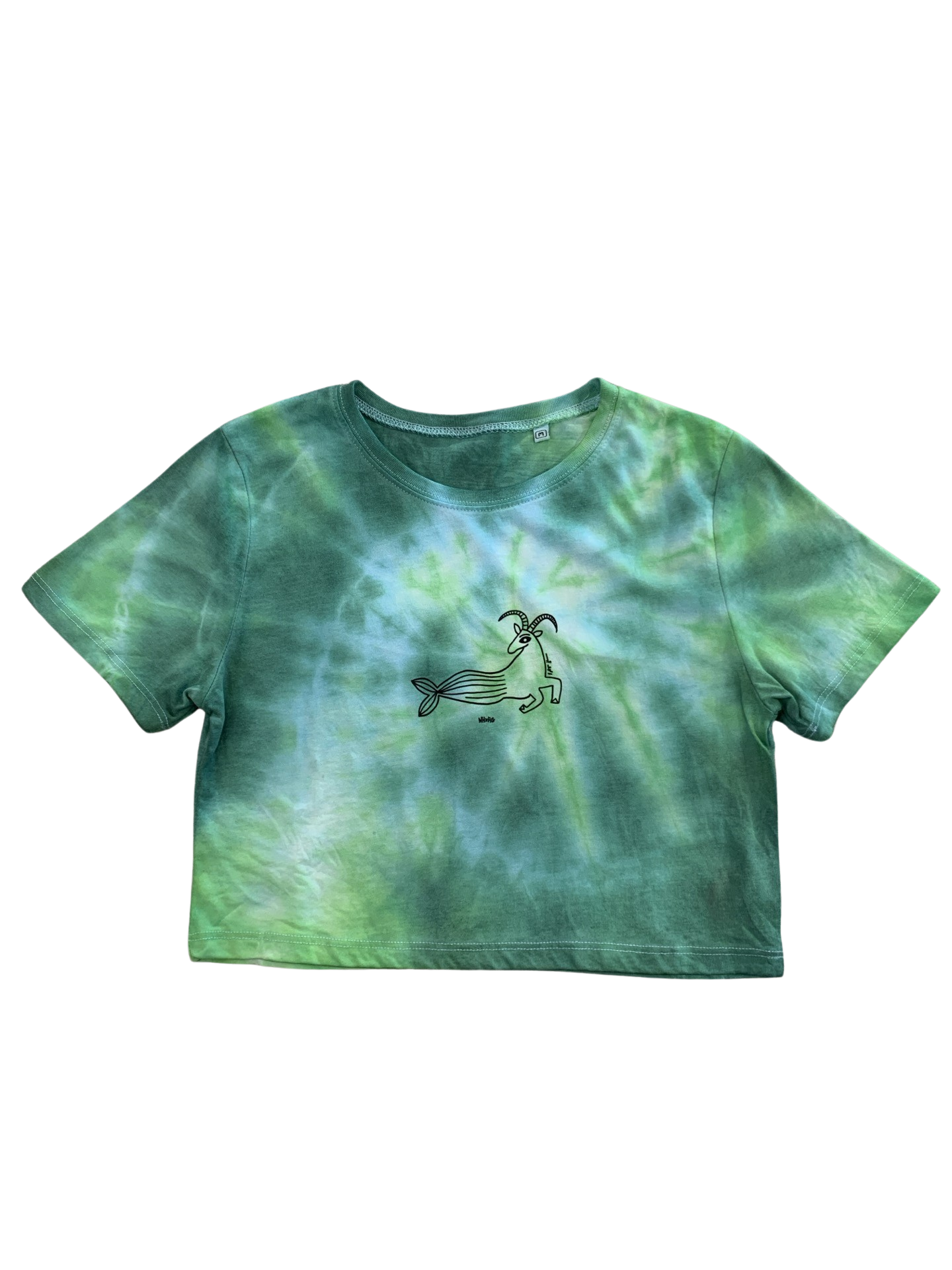 Star sign tie dye crop top shirt