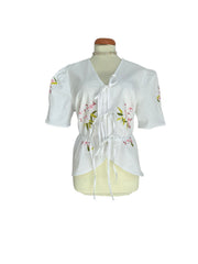 UPCYCLED VINTAGE LINEN WHITE TOP