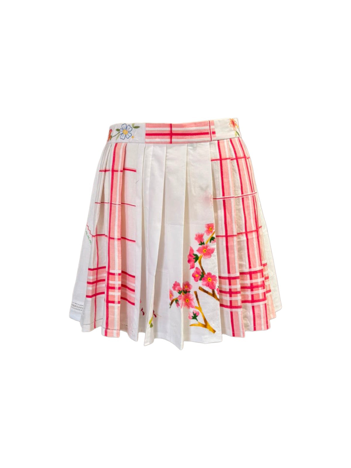 UPCYCLED VINTAGE LINENS MINI SKIRT