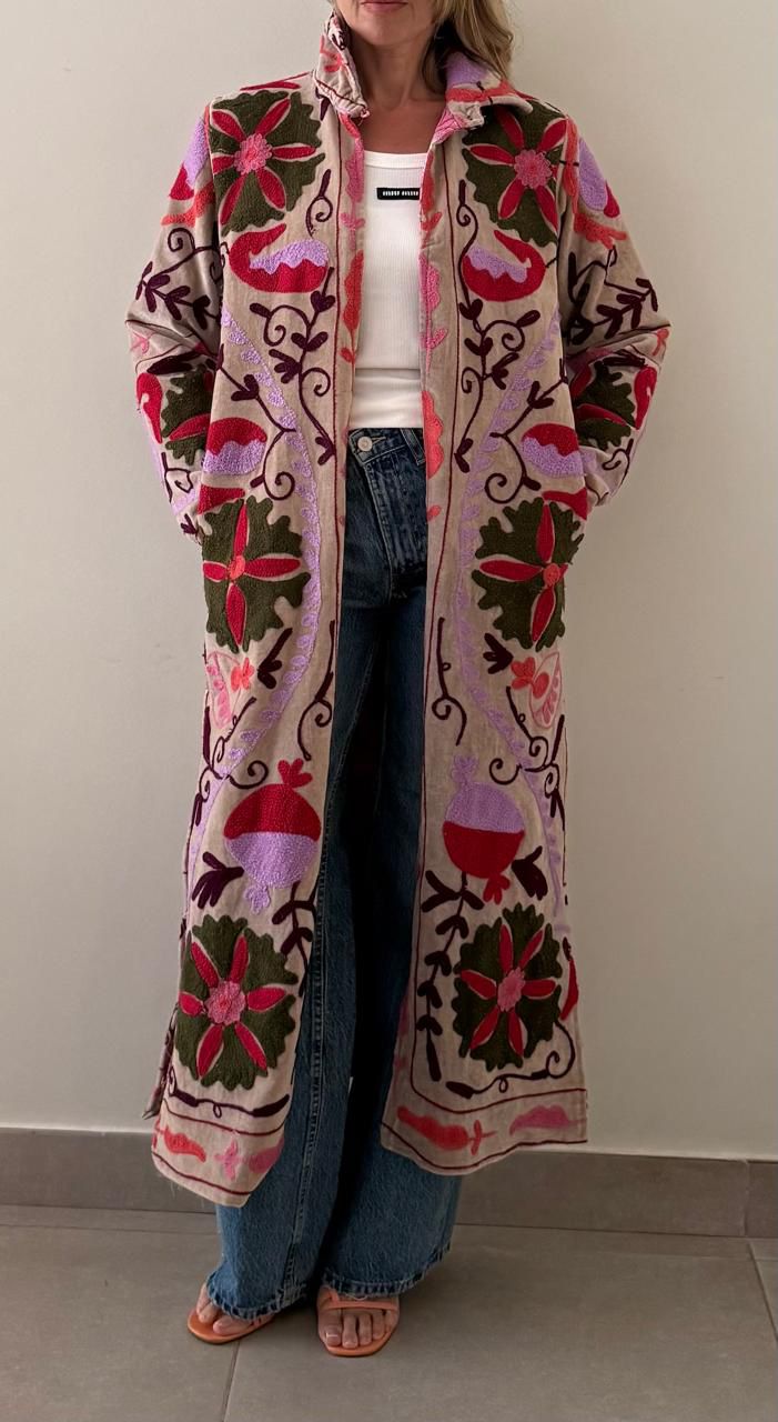LONG VELVET COAT size small