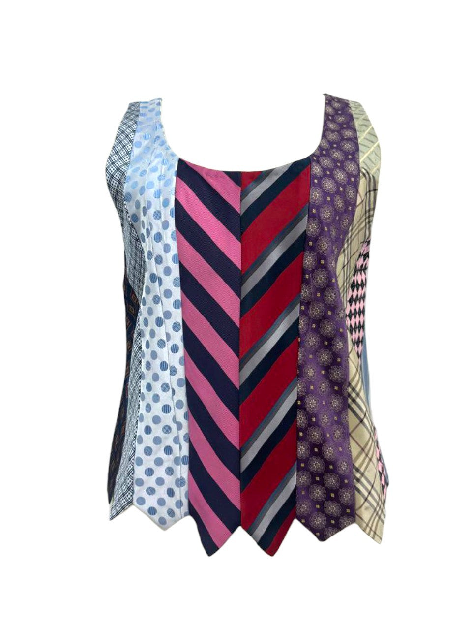 UPCYCLED VINTAGE TIES TOP