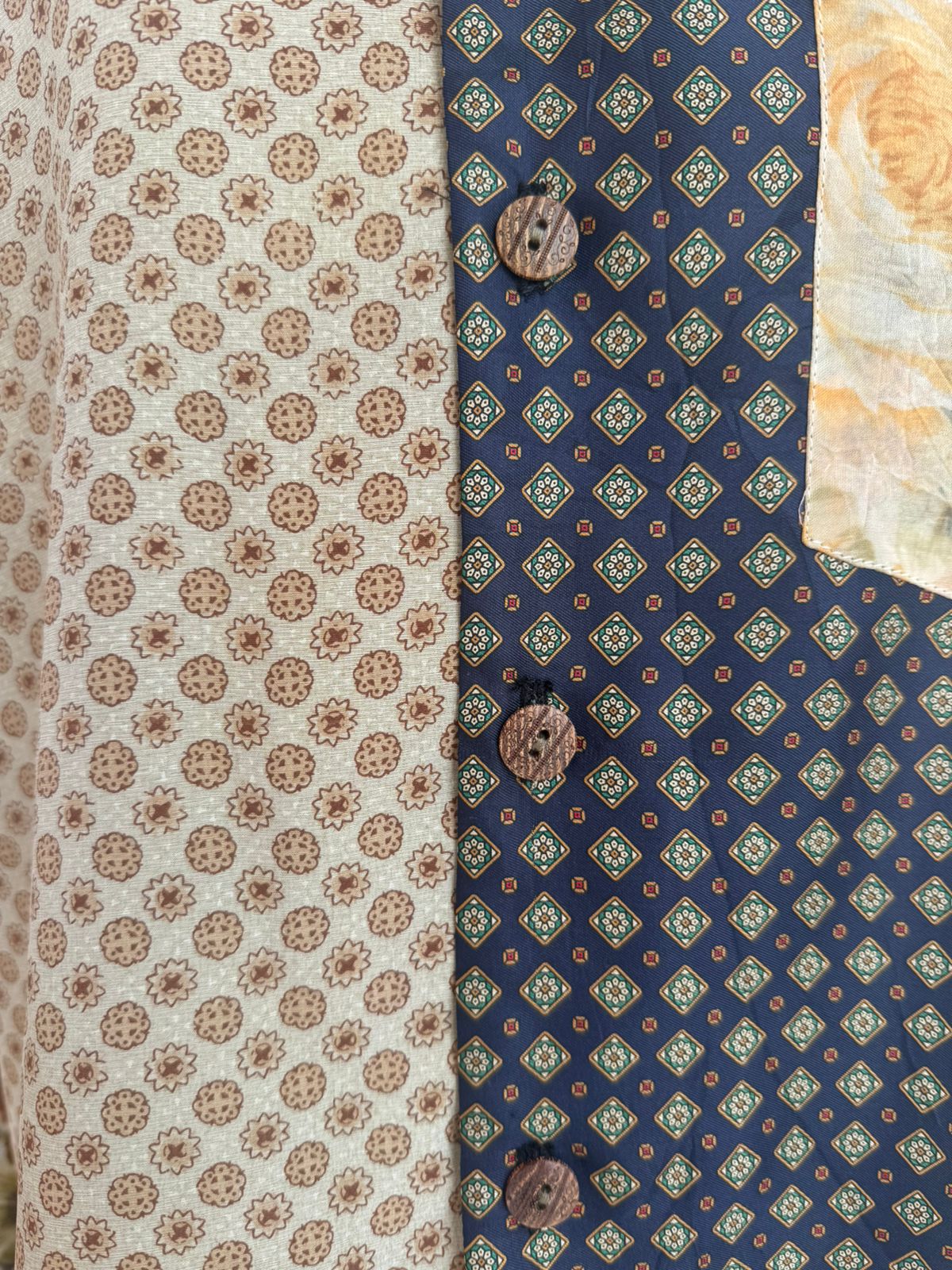 UPCYCLED SCARF LONG SLEEVES SHIRT