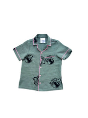 SHALKY HAND BLOCK PRINTED GREEN SHIRT AND PANTS SET (2-5 YEARS OLD)