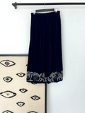 Syriana purple pants with silver embroidery with black flowers