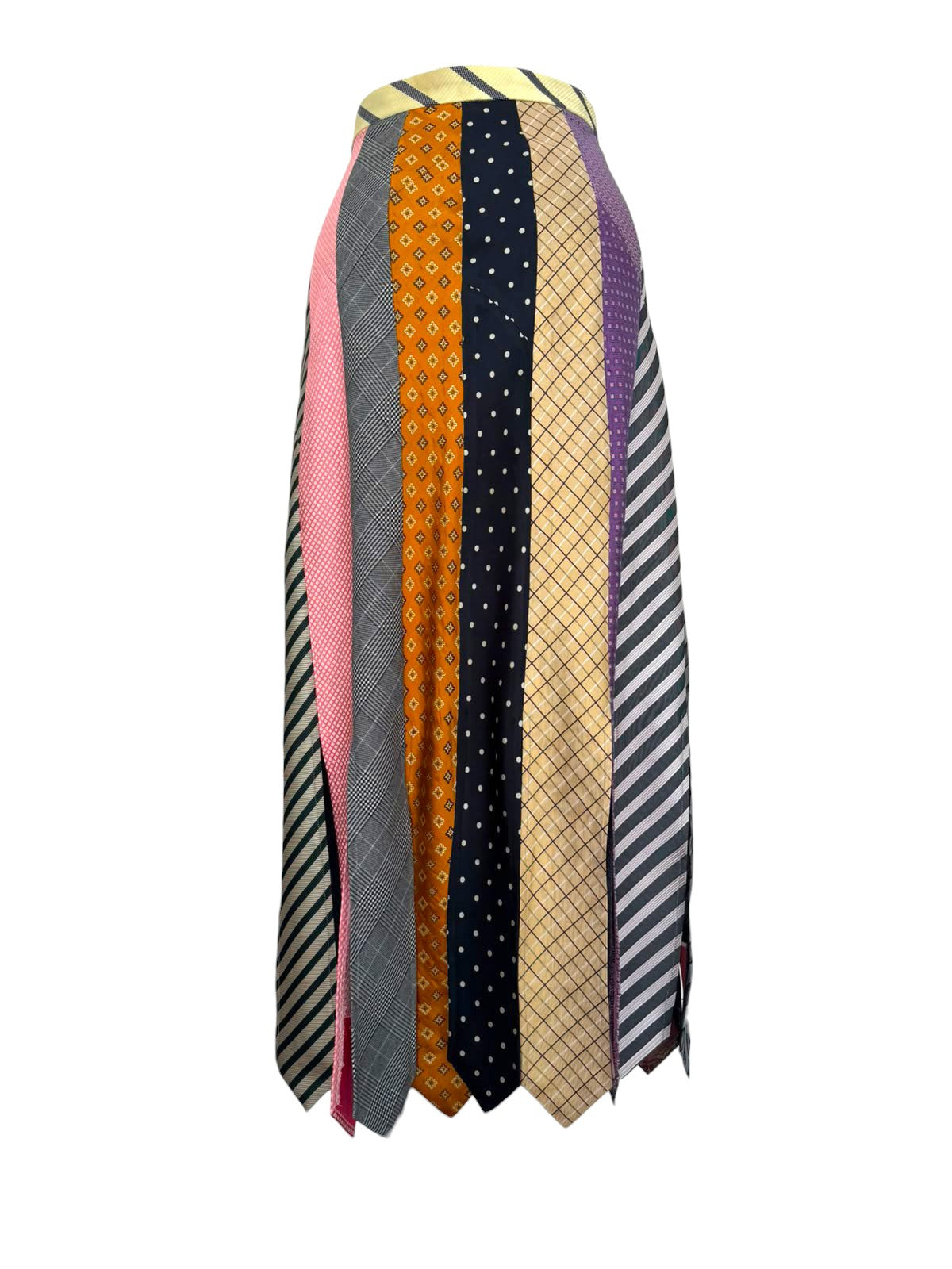 Upcycled vintage ties long skirt