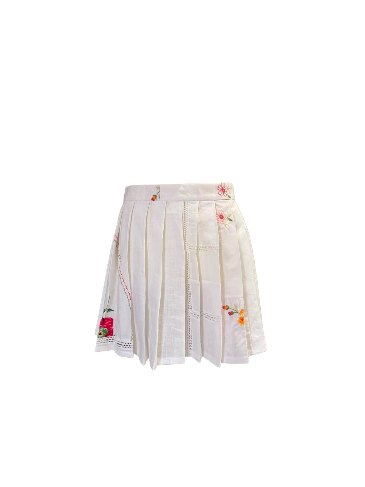 UPCYCLED VINTAGE LINENS MINI SKIRT