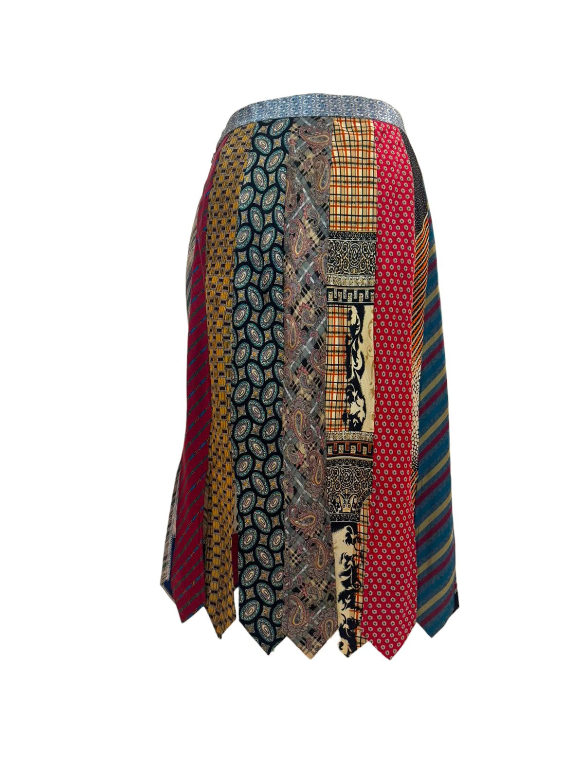 UPCYCLED VINTAGE TIES LONG SKIRT