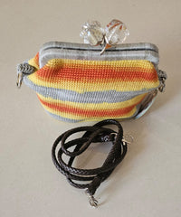 Multi color crochet hand bag