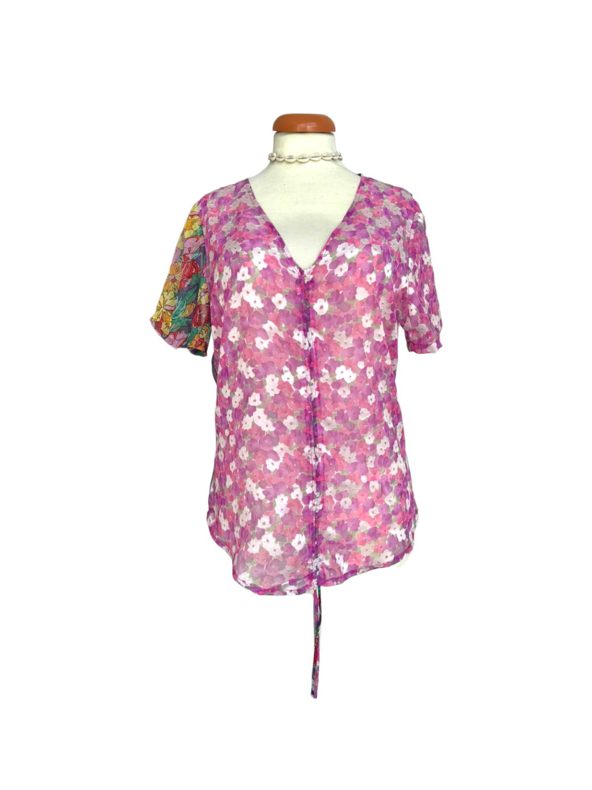 UPCYCLED SHEER SCARF ADJUSTABLE TOP