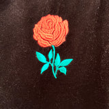 Rose embroidery brown velvet abaya