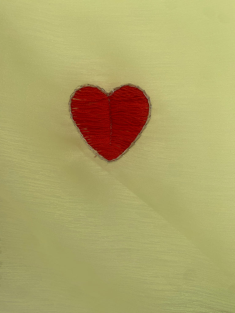Red hearts yellow kaftan with inner slip dress
