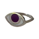 Third eye silver ring-sugilite