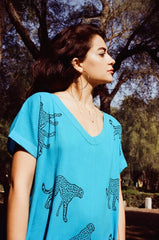 Leopard printed kaftan- blue