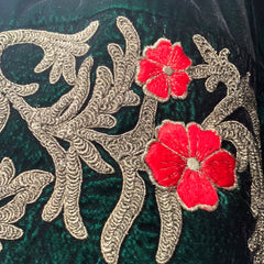 Syriana green pants gold embroidery with red flowers