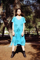 Leopard printed kaftan- blue