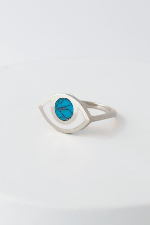 Third eye silver ring- turquoise
