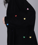 Heart velvet abaya